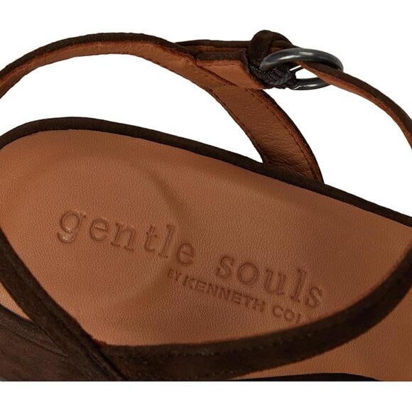 Lucinda Block Heel Chocolate Suede Pump by Gentle Souls for Kenneth Cole - Picture 4 of 7